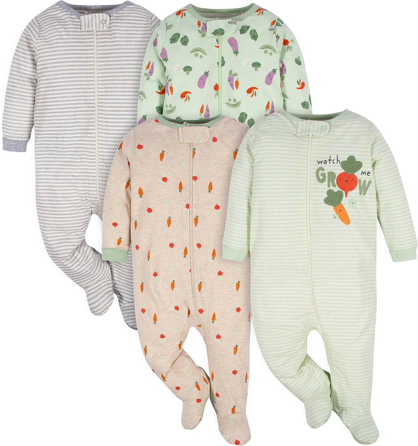 4-Pack Sleep N Play Footies for Newborns Gerber Essential Birthwear