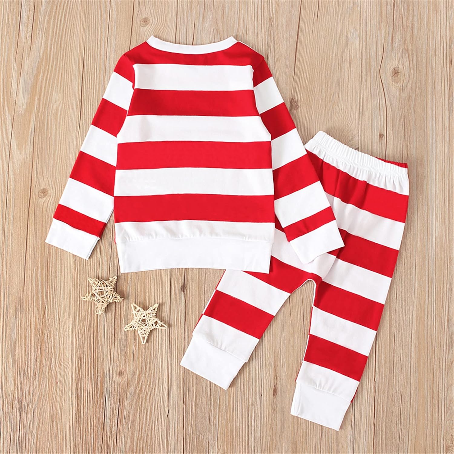 Toddler Girl Christmas Sleepwear Set - Striped Pajamas with Hat