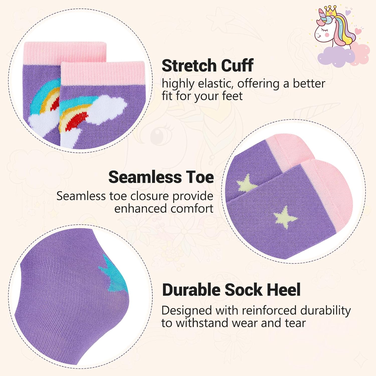 Kids soccer socks breathable soft high