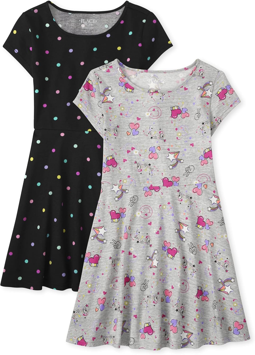 The Childrens Place Girls Numeric Short Sleeve Skater Dress