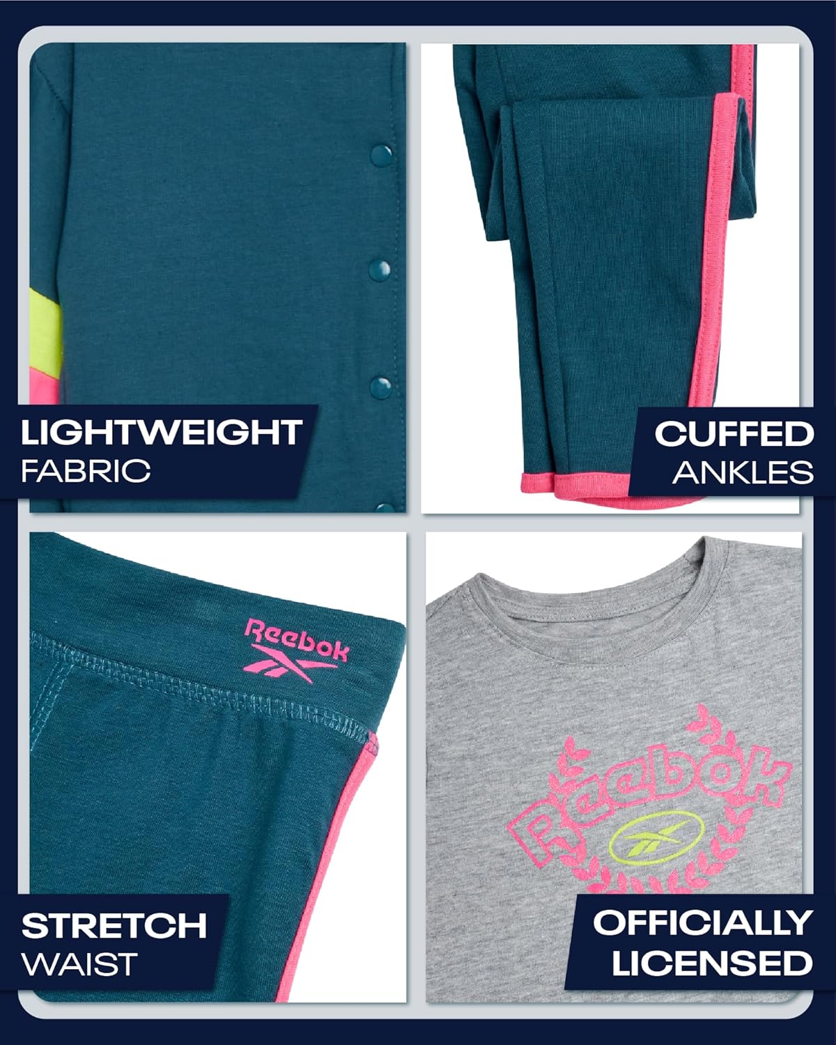 Reebok Girls Activewear Set - 3-Piece Modification