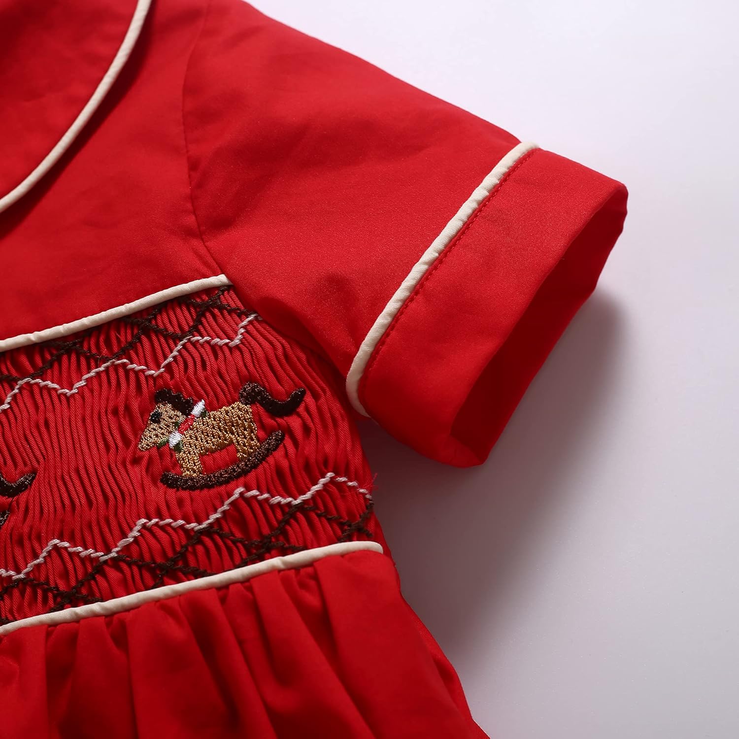 Pettigirl - Festive Red Smocked Dress for Girls Boys - Special Occasion Outfit