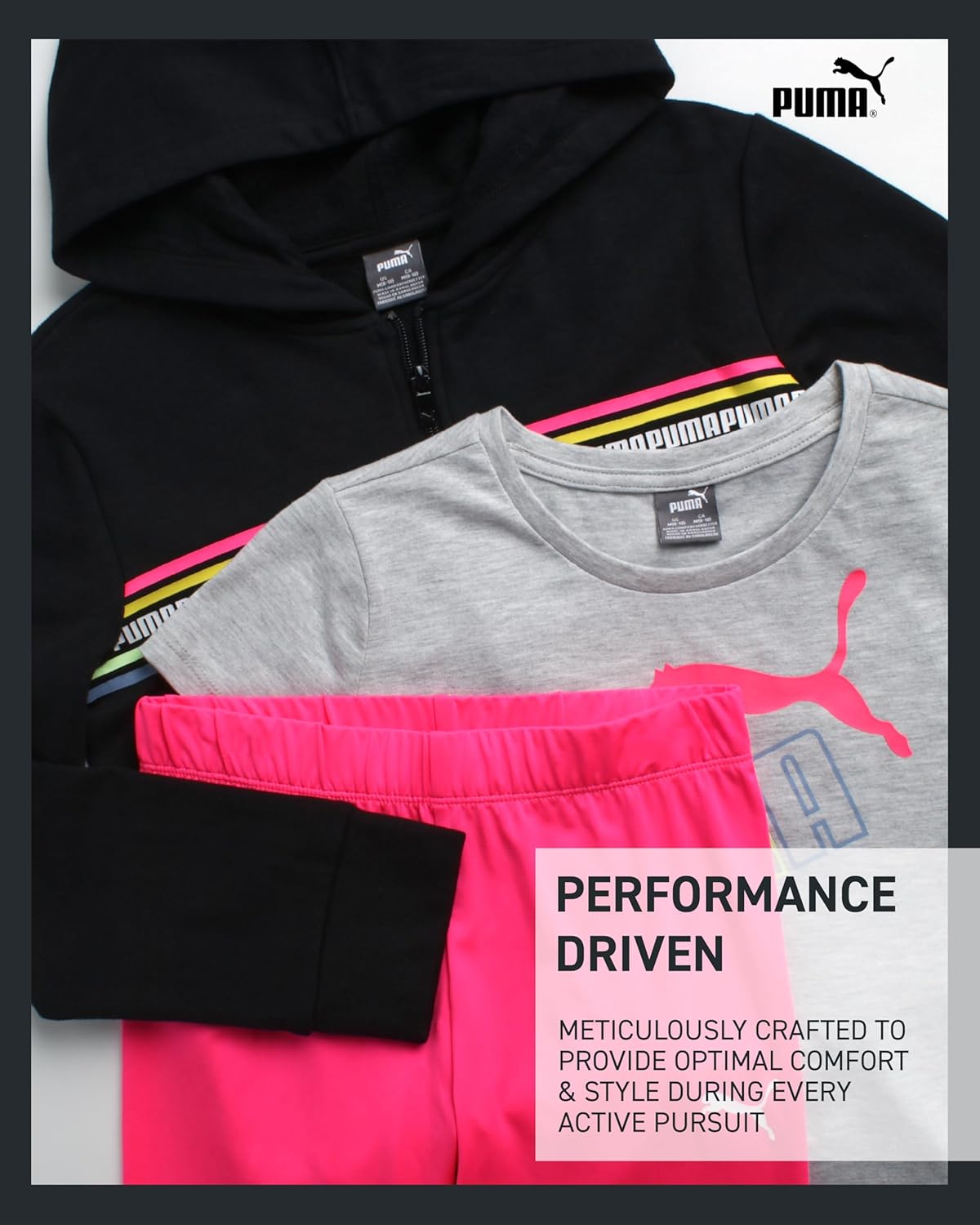 PUMA Girls 3-Piece Active Fleece Set