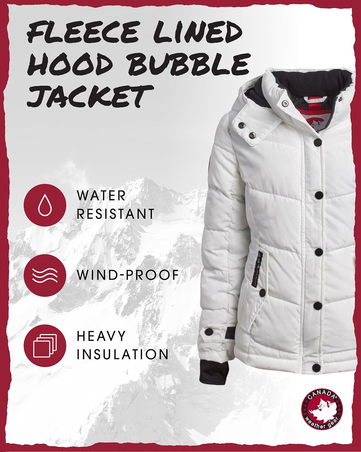 Canada Weather Gear Girls Winter Coat - Quilted Heavyweight Puffer Parka