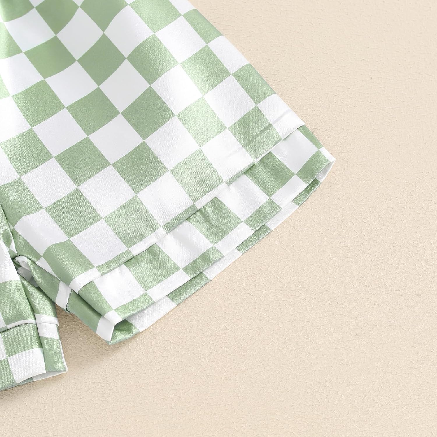 SAYOO Toddler Pajama Set Checkered Button Down