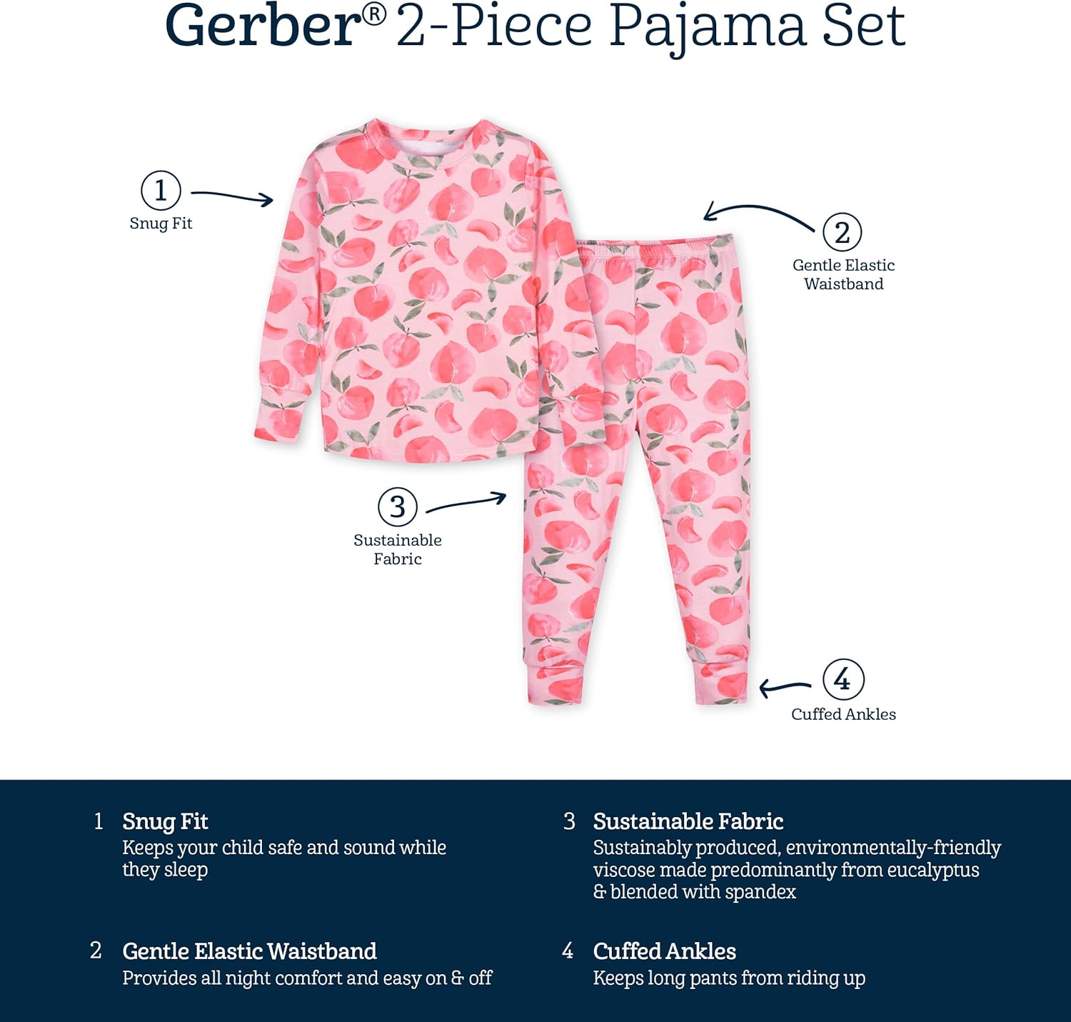 Gerber 2-Piece Snug Fit Pajamas for Baby and Toddler