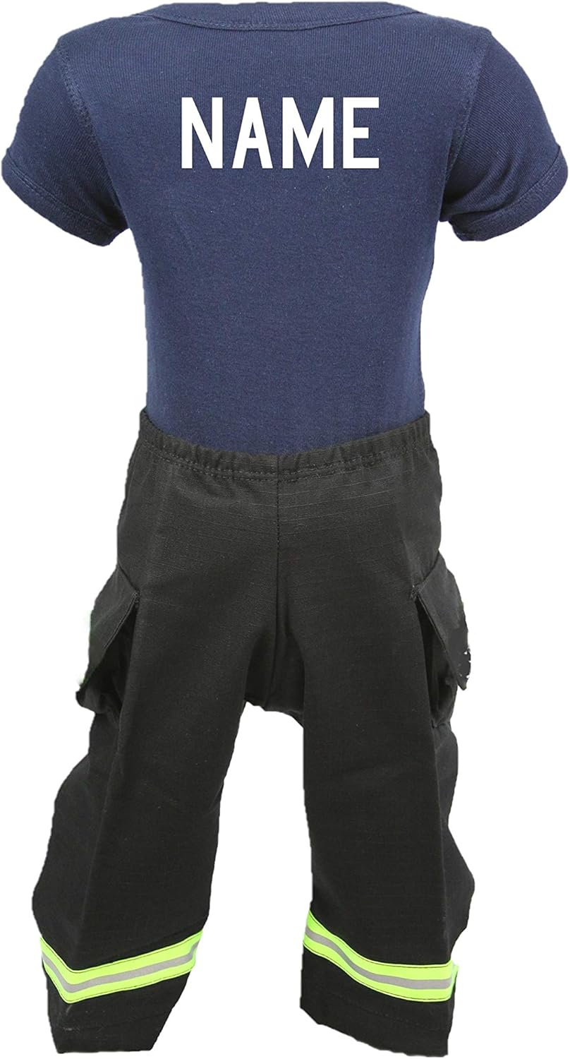 Firefighter Name Personalized Black 2-Piece Baby Outfit