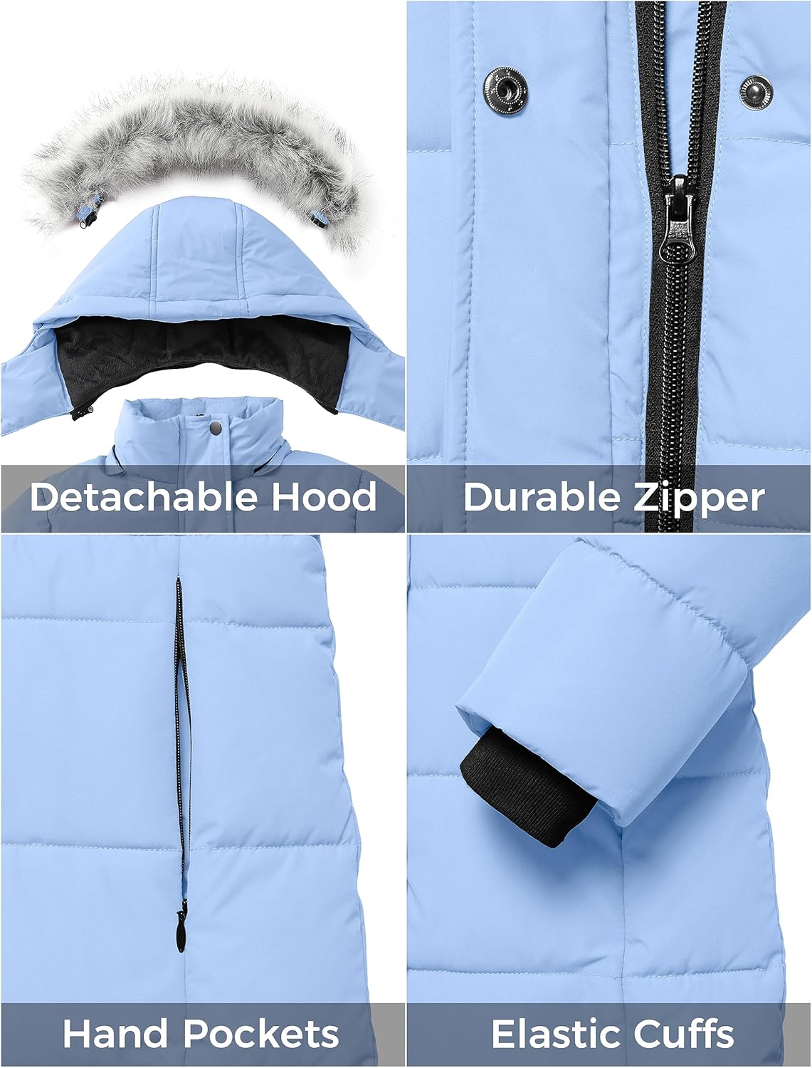ZSHOW Womens Winter Parka with Removable Hood