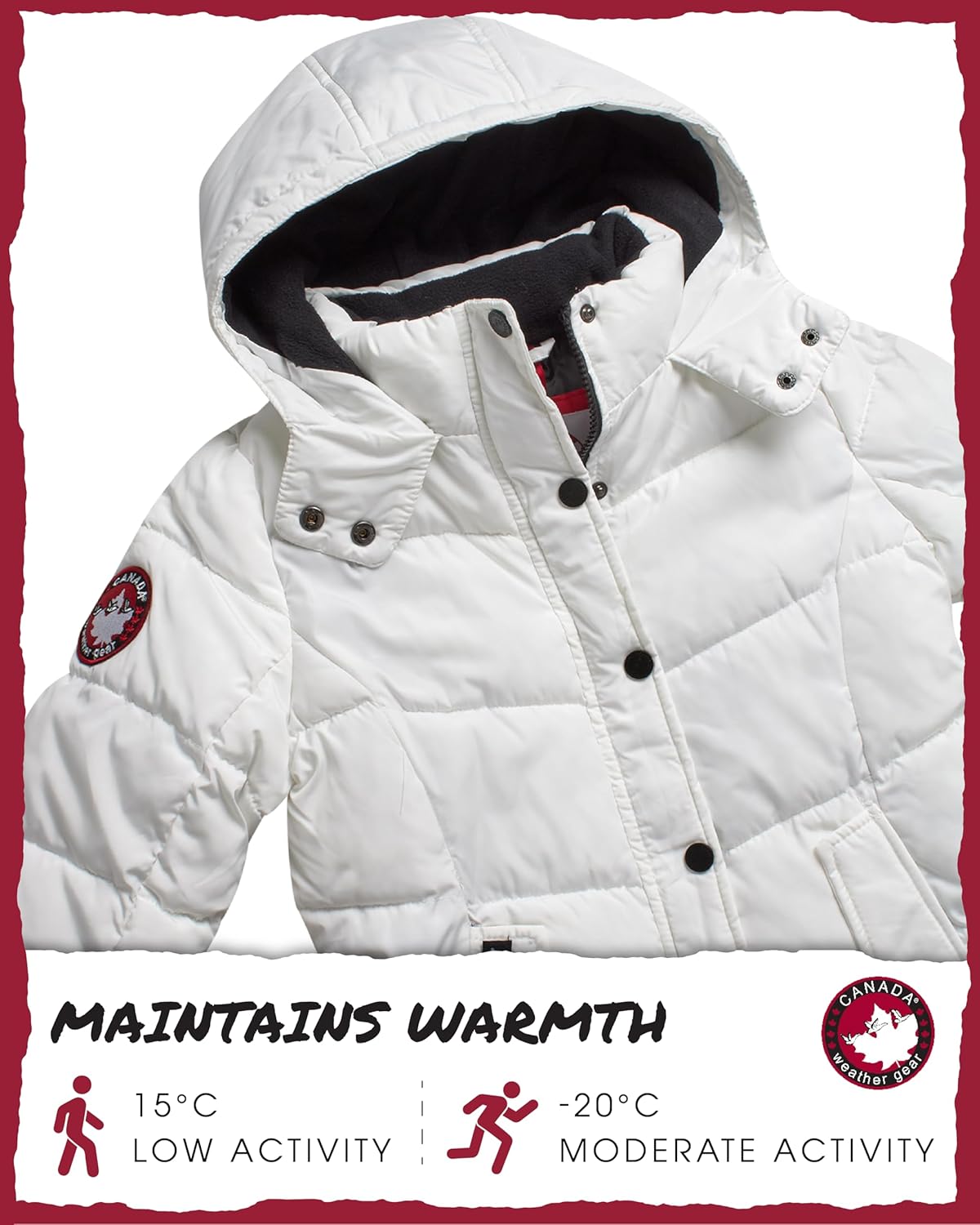 Canada Weather Gear Girls Winter Coat - Quilted Heavyweight Puffer Parka