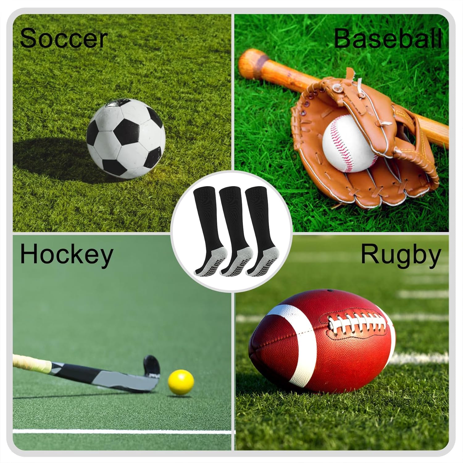 Coziwill Kids Soccer Socks - Non-Slip Breathable Cushioned for Kids
