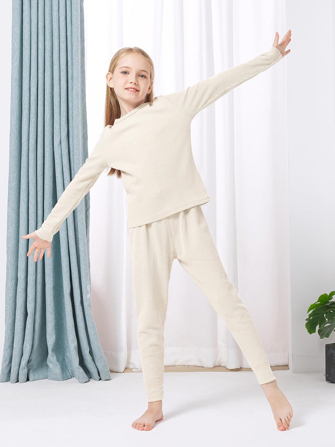 VZV Girls Thermal Set Waffle - Long Johns for Kids
