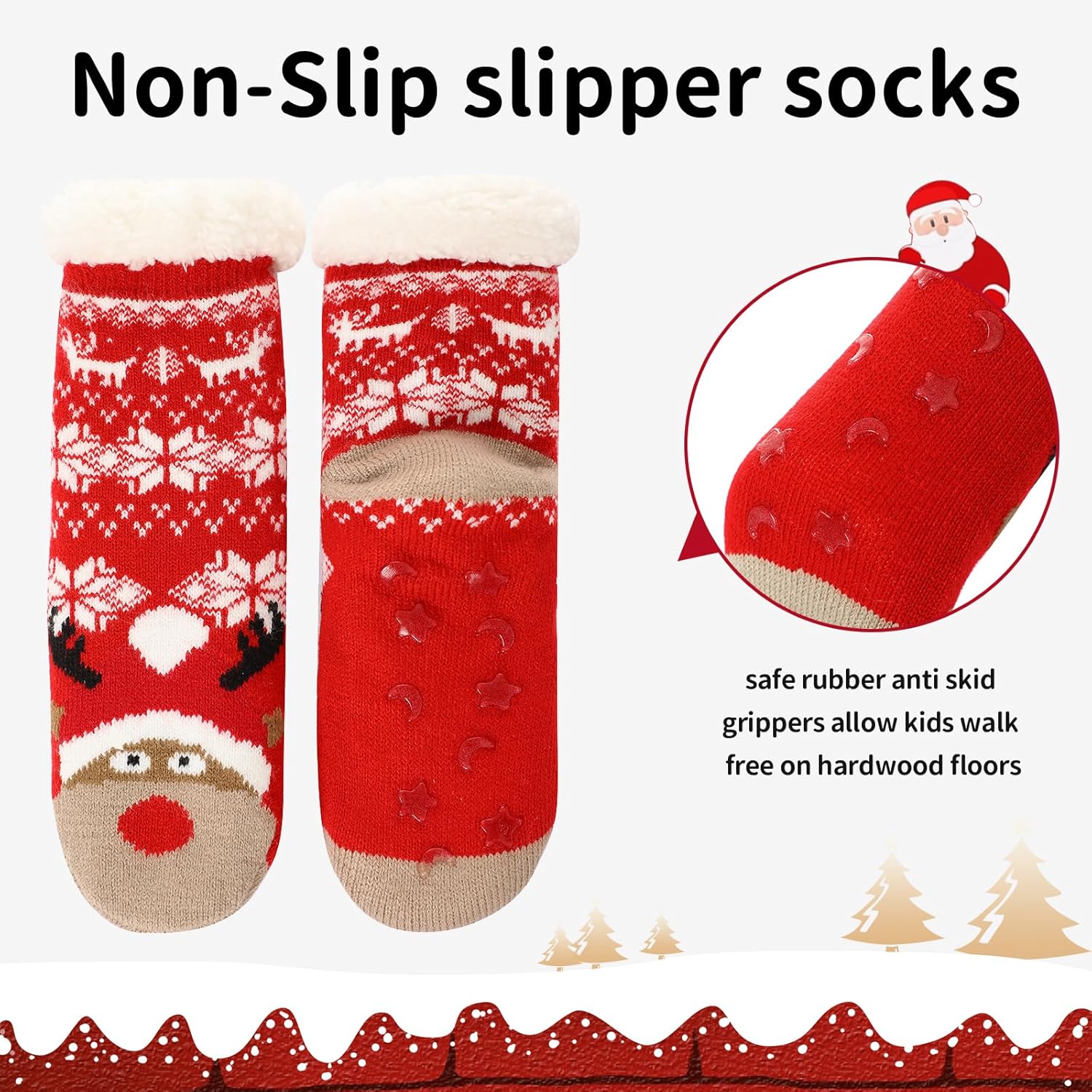 3-Pair Caudblor Slipper Socks for Kids