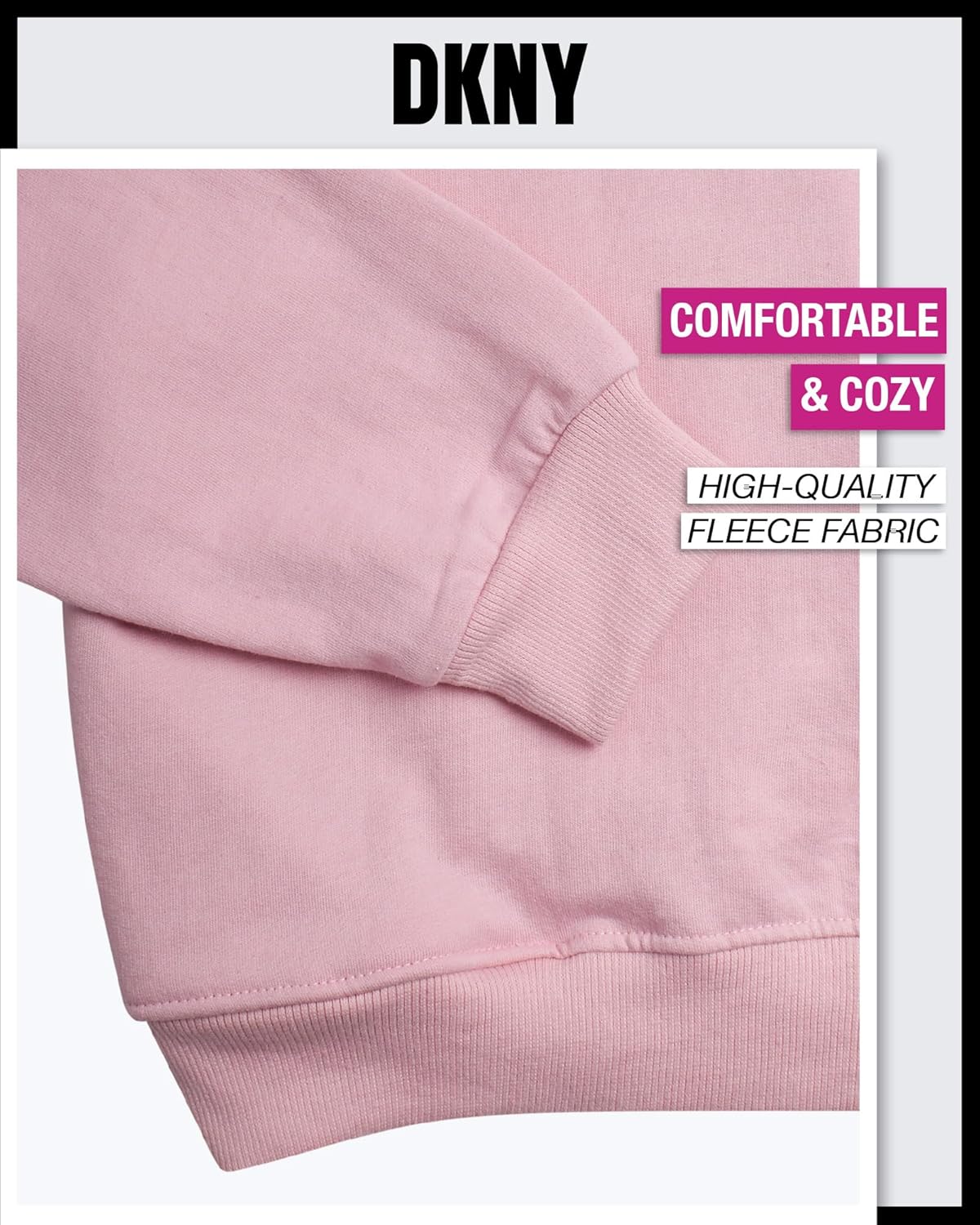 DKNY Girls Fleece Set Cozy Comfortable Outfit for Kids