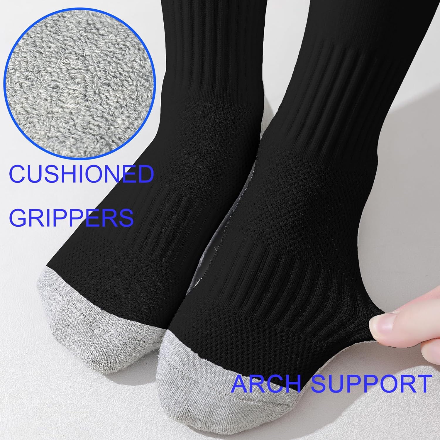 Coziwill Kids Soccer Socks - Non-Slip Breathable Cushioned for Kids