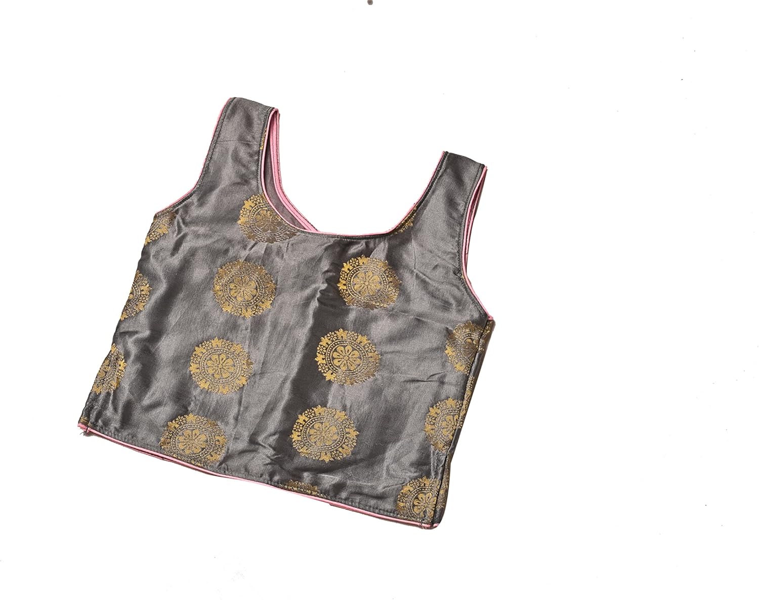 Elegant Satin Silk Lehenga Choli for Kids in Grey Baby Pink