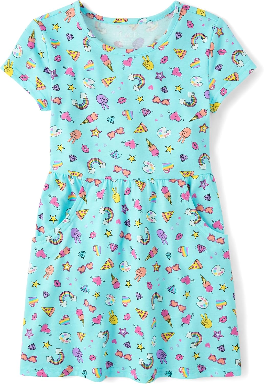 heart The Childrens Place Girls Short Sleeve Fashion Dress