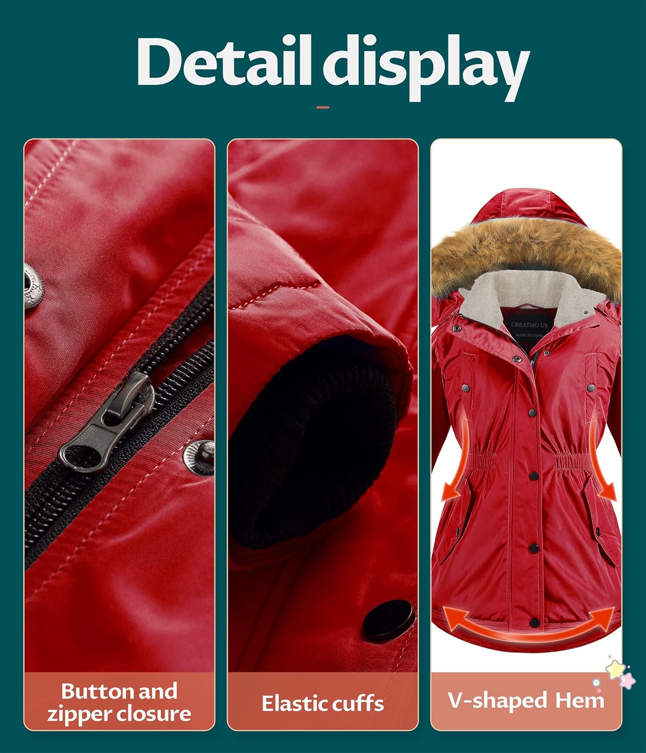 Warm Parka for Girls - winter accessories