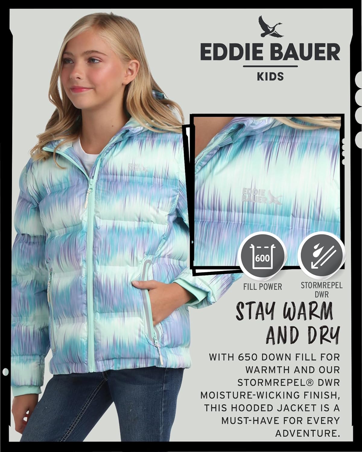 Eddie Bauer Girls Winter Jacket Comfortable Warm