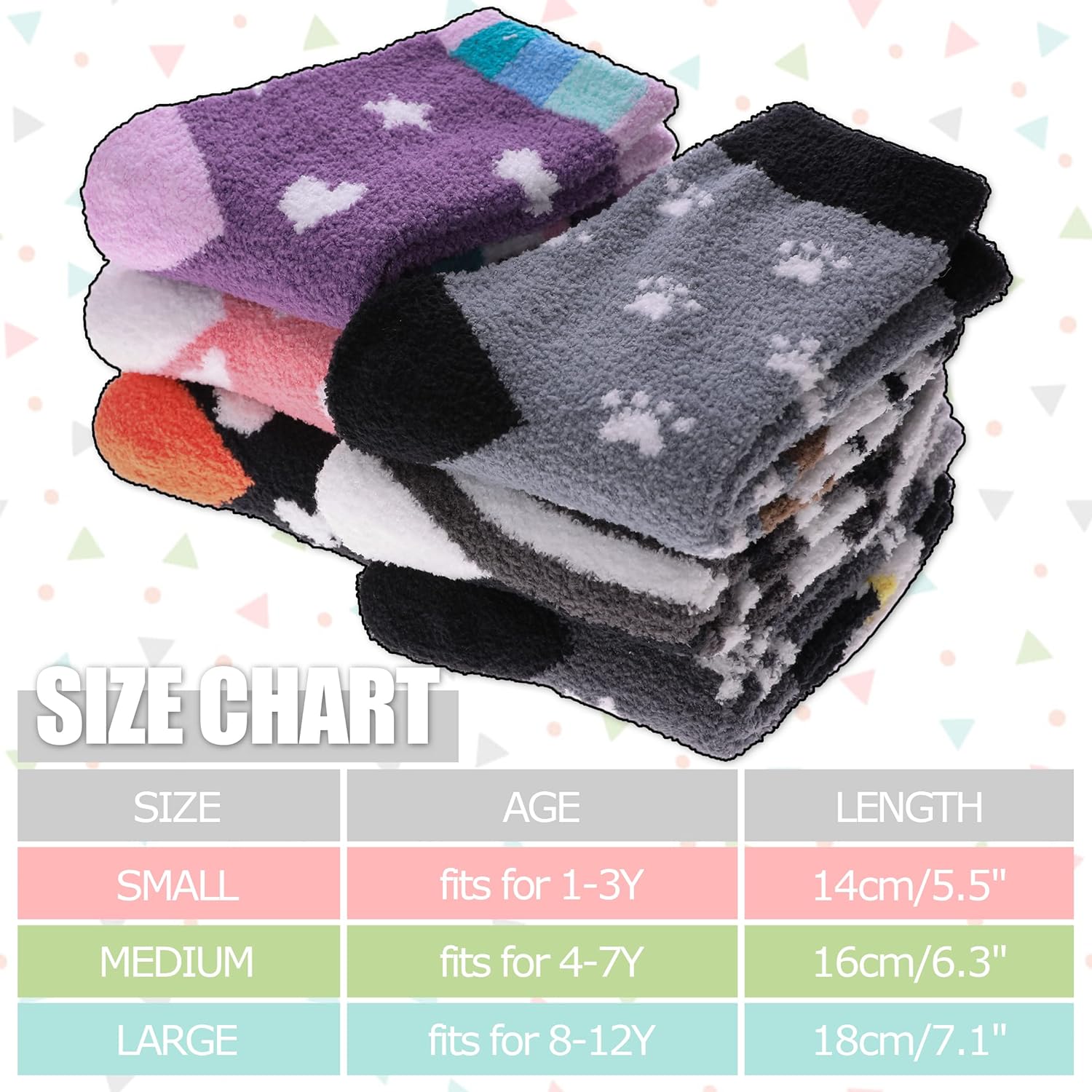 LINEMIN Kids Fuzzy Socks with Grips