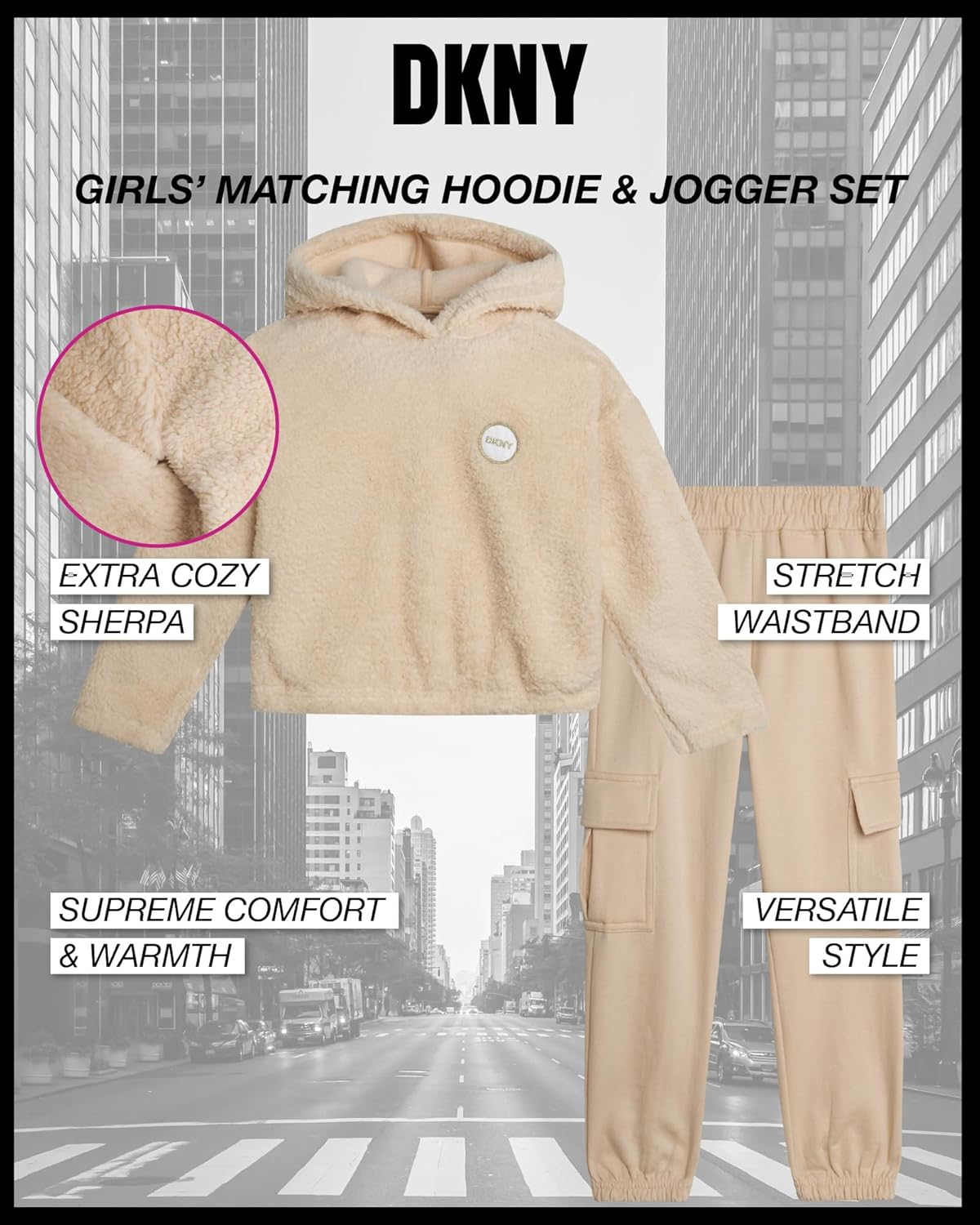 DKNY Kids Cozy Sherpa Jogger Set - Perfect for New York Life