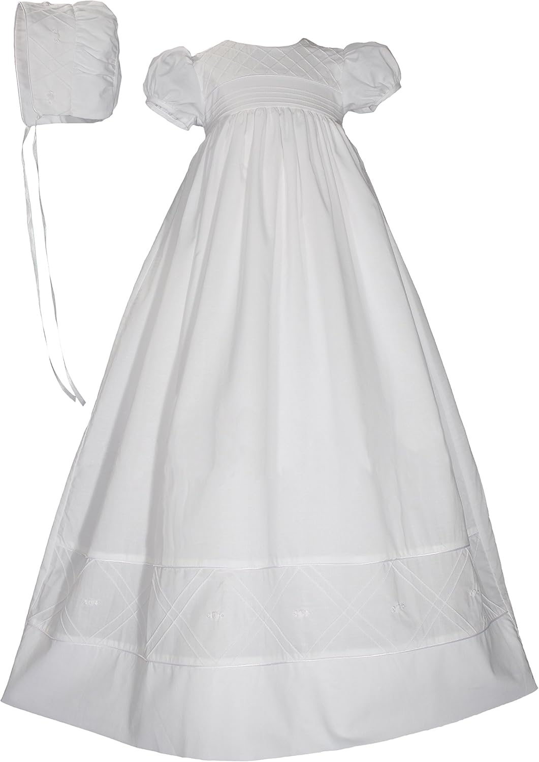 Elegant 34-inch Heirloom Christening Gown for Baby Girls