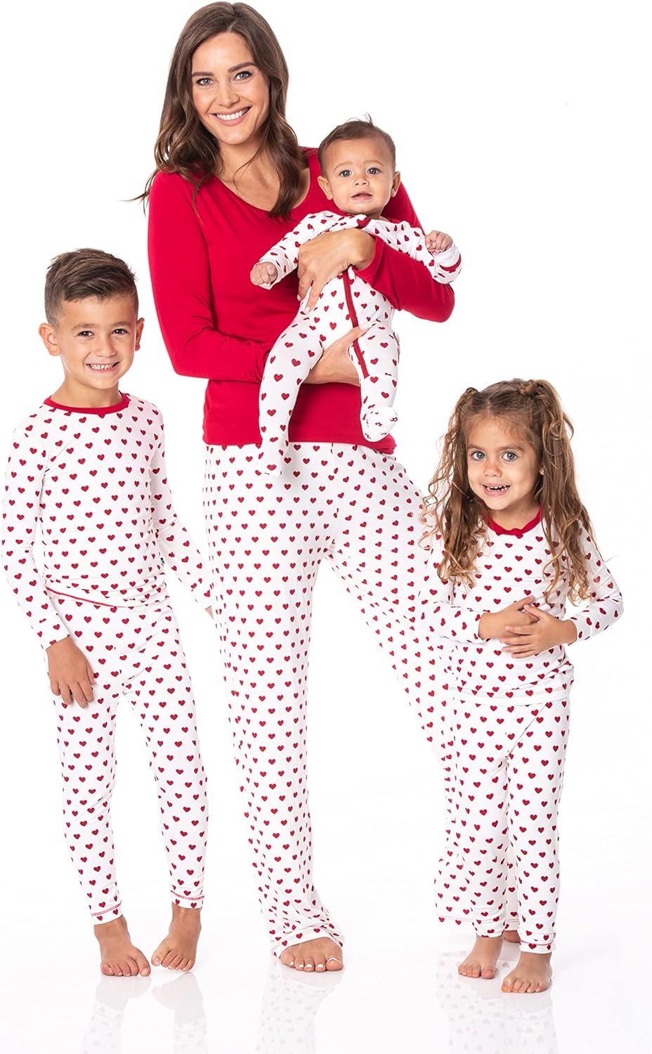KicKee Full of Hearts Baby Footies with Burgundy Heart