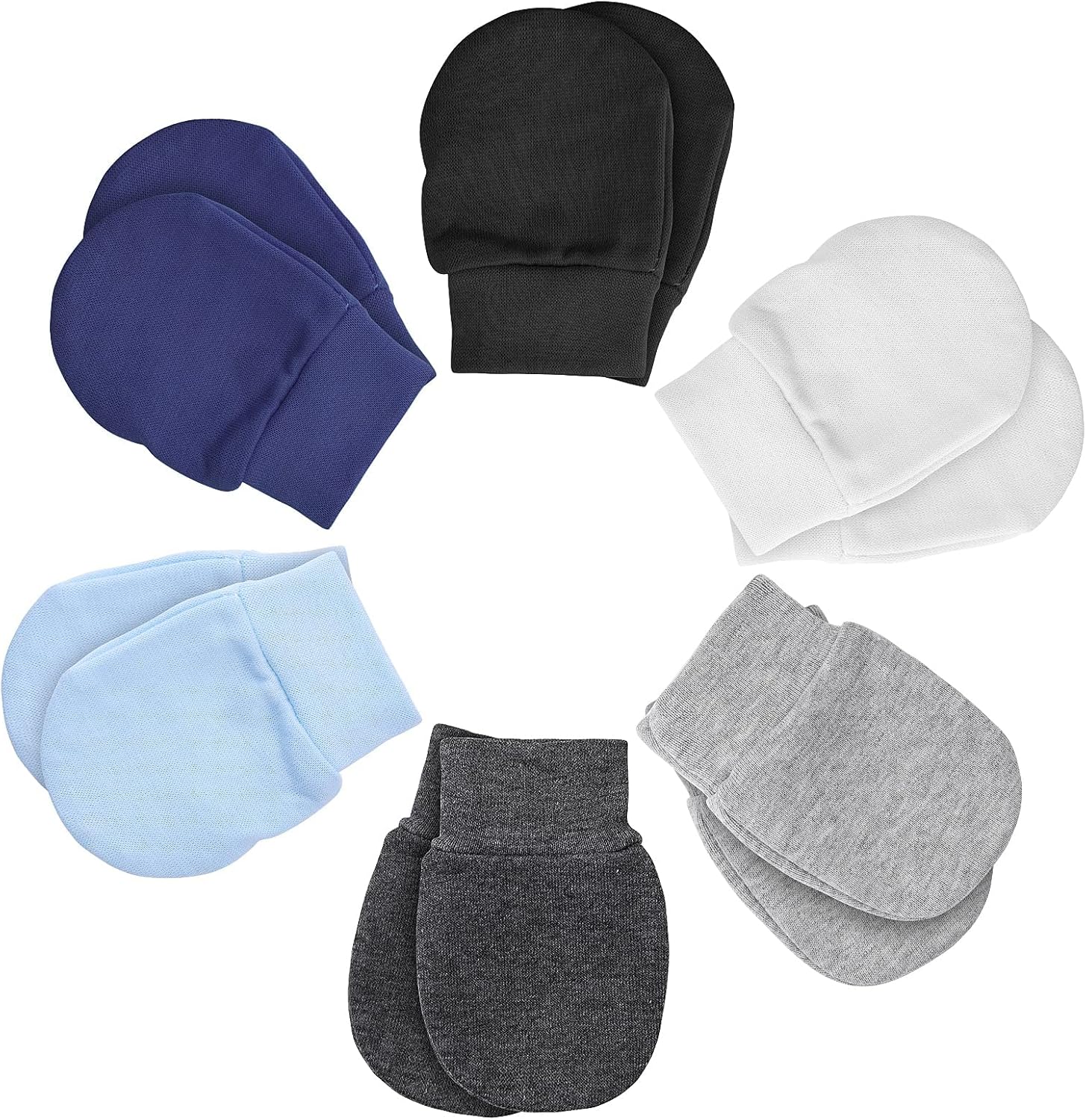 Aster 6 Pairs Baby Mittens for Newborn Toddler Soft Stretchy