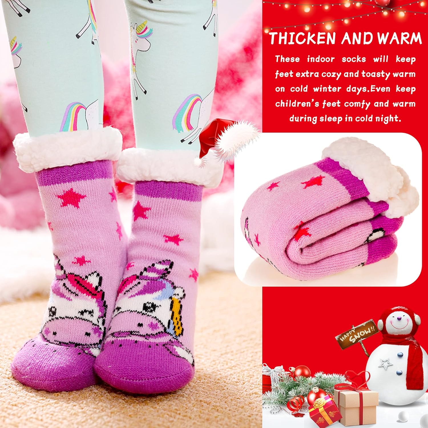 SeeyAN Kids Warm Fuzzy Slippers