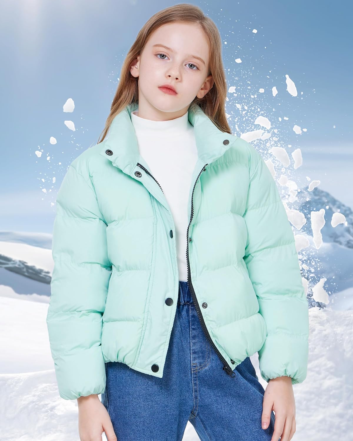 WULFUL Girls Winter Puffer Jacket - Lightweight Warm and Tear-Resistant