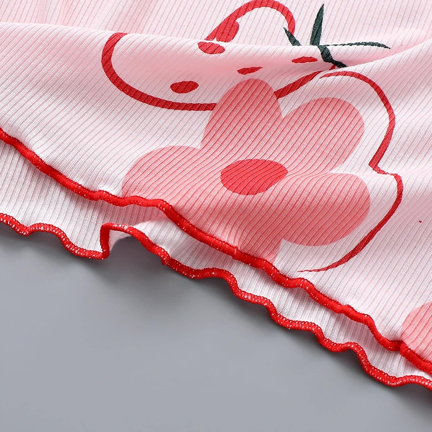 Bright Fun Summer Girl Pajamas Strawberry Pattern
