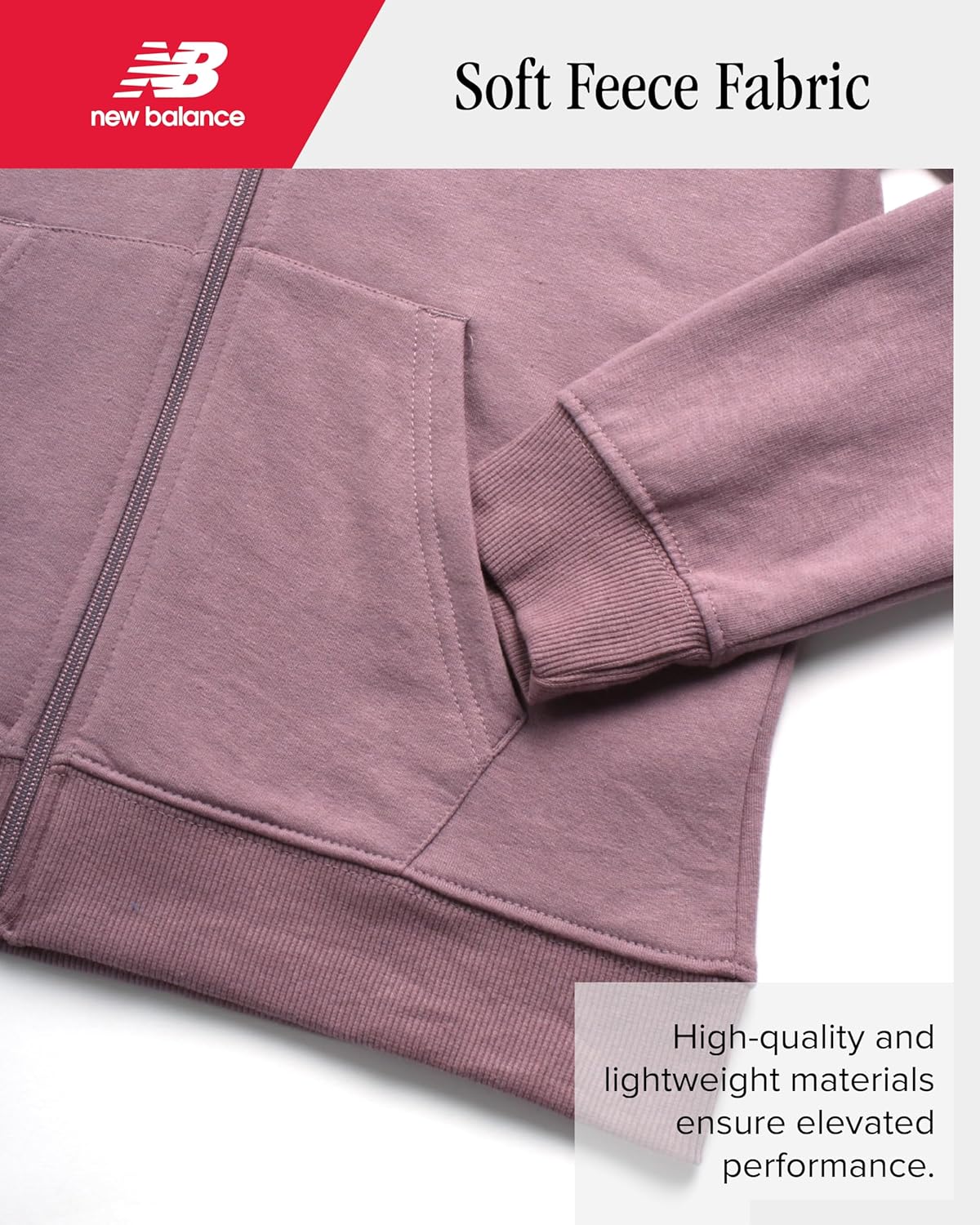 New Balance Girls Performance Fleece Zip-Up Sweatshirt