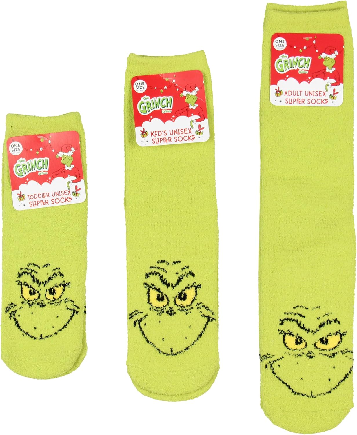 Grinch Family Fuzzy Sleepy Socks for Girls Cozy Holiday Gift