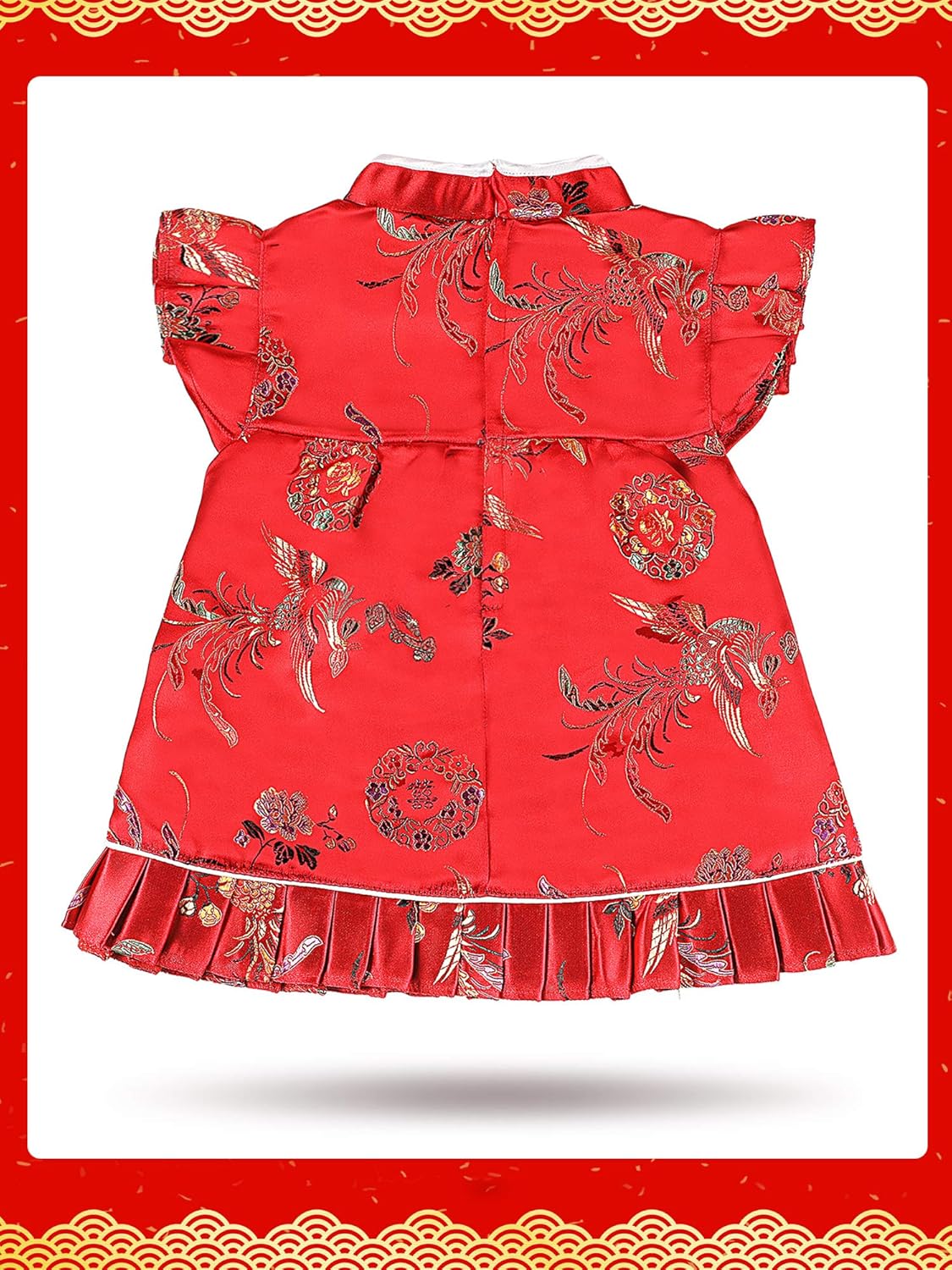 Geyoga Baby QipaoChinese New YearDress with TasselHair Clips Velvet Stockings