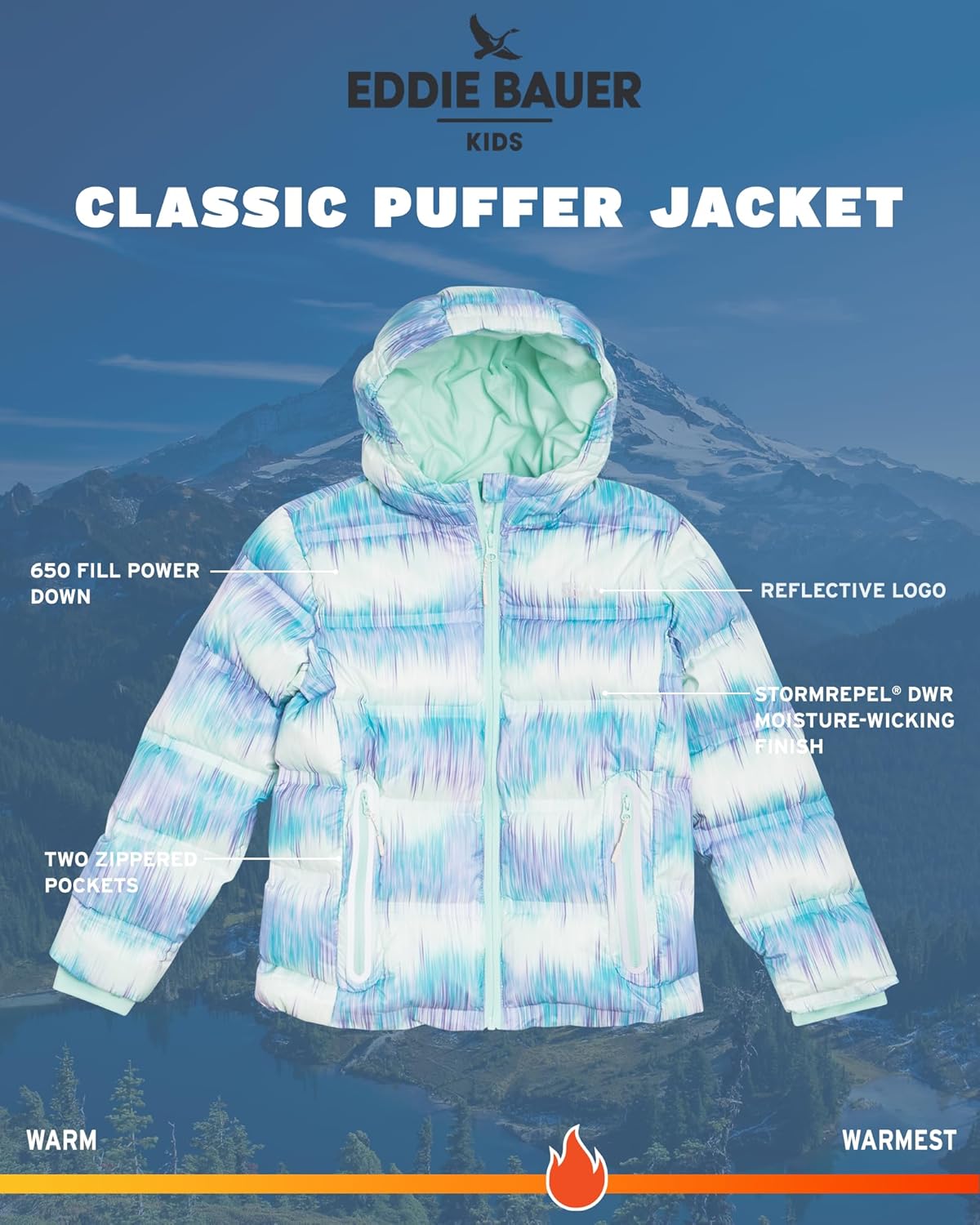 Eddie Bauer Girls Winter Jacket Comfortable Warm