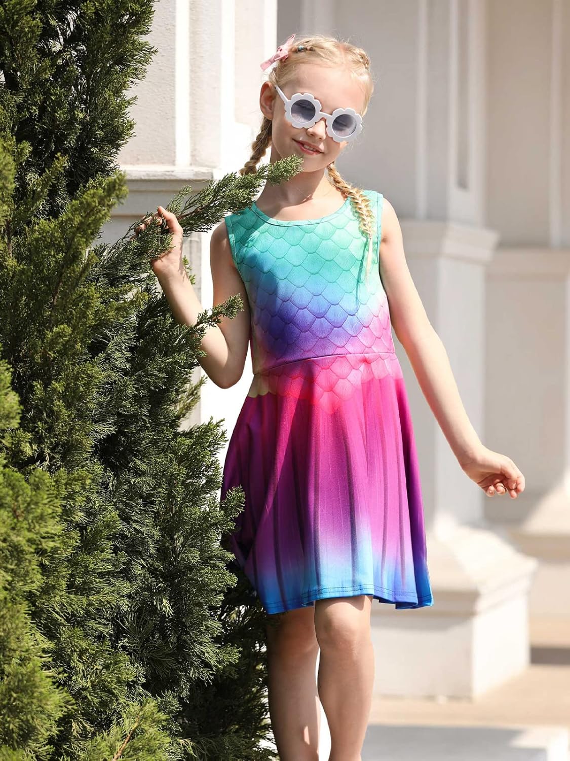 Funnycokid Mermaid Dress Adorable Summer Outfit