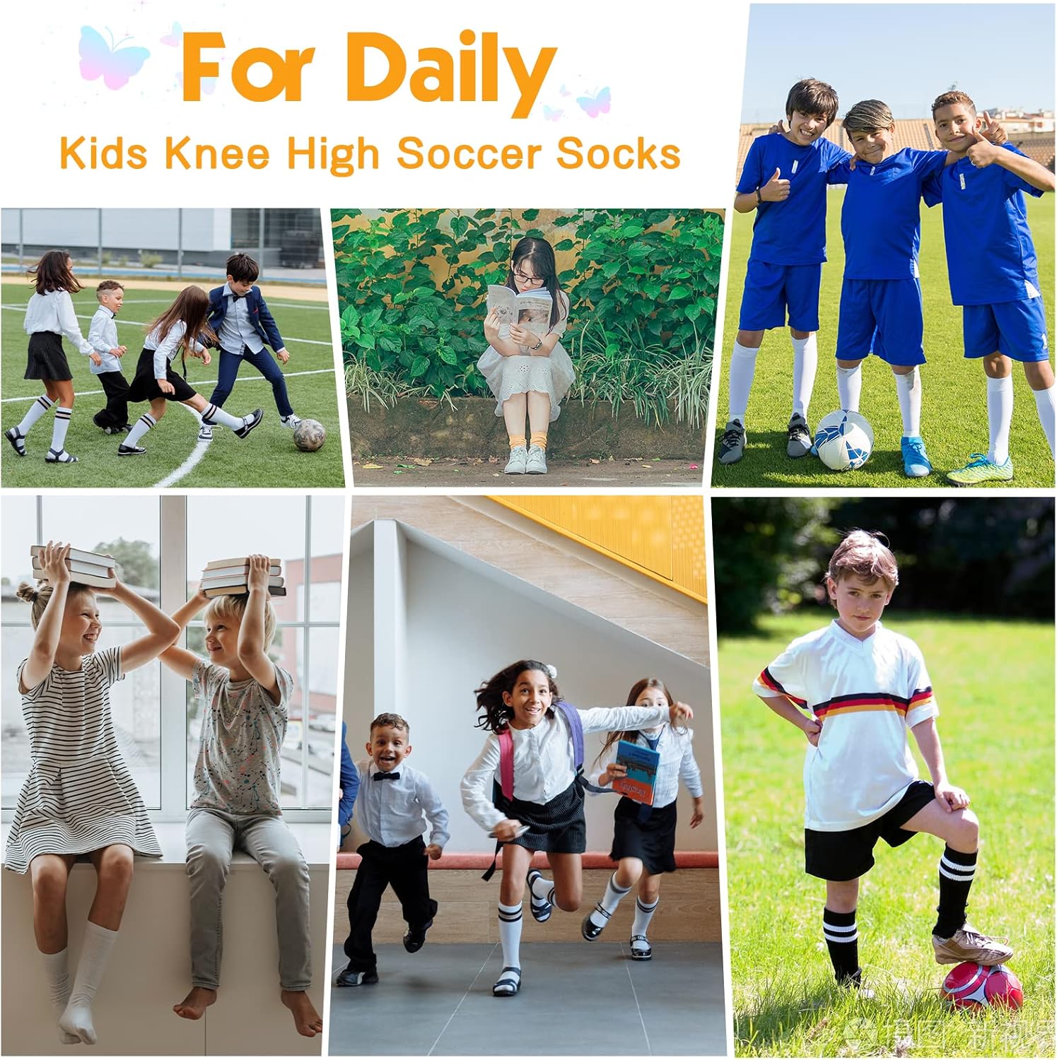 American Trends Kids Knee High Striped Sports Socks