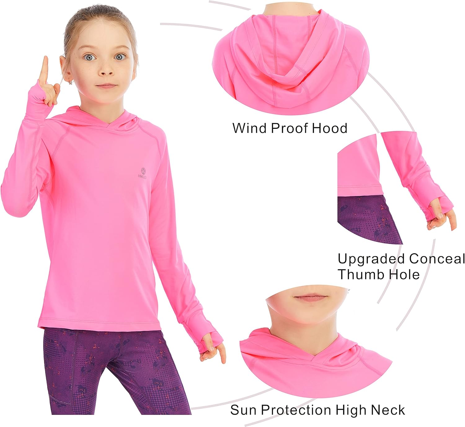 Girls Athletic Hoodie - Sun Protection Style and Comfort