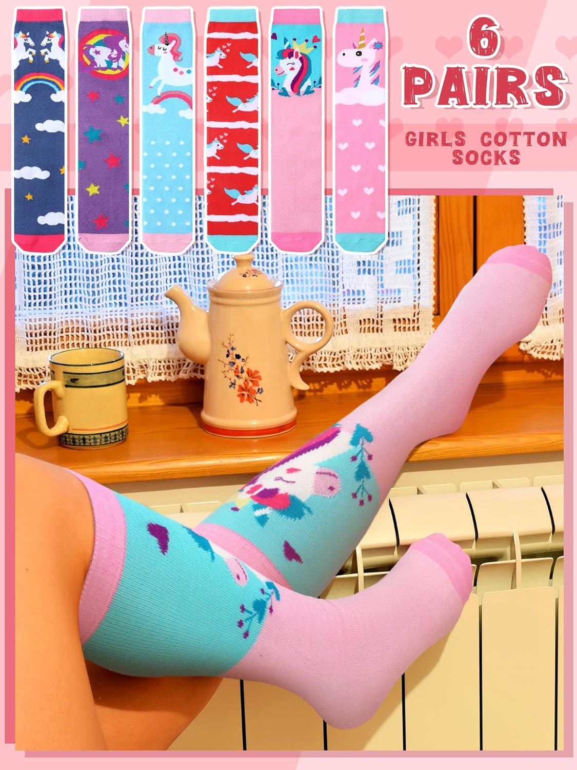 Fun Kids Socks Unicorn Pattern