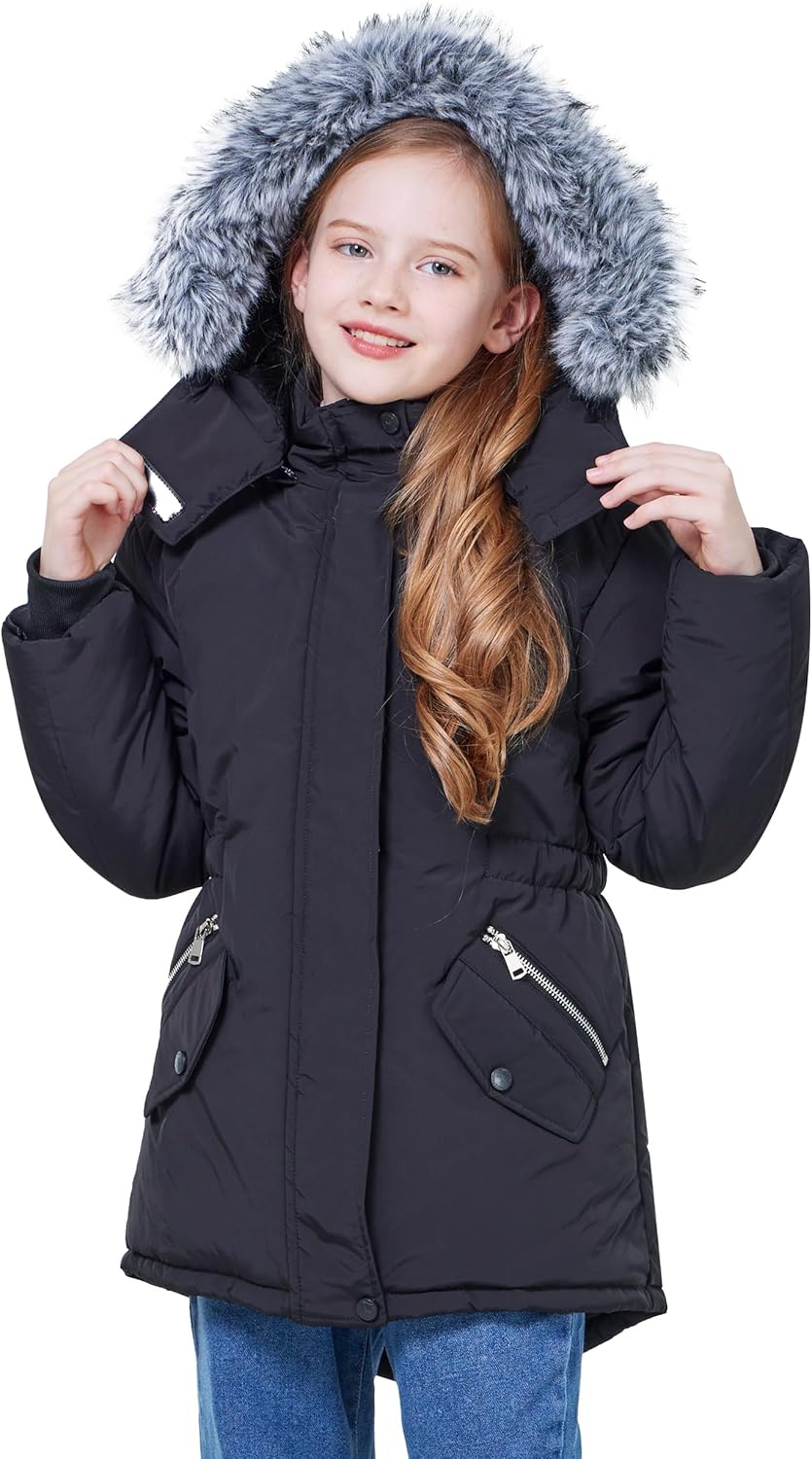 WULFUL Parka Jacket for Girls Waterproof Warm Windproof