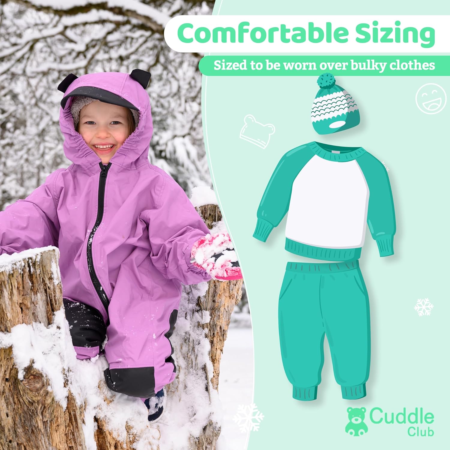 Cuddle Club Kids Toddler Muddy Buddy Rain Suit