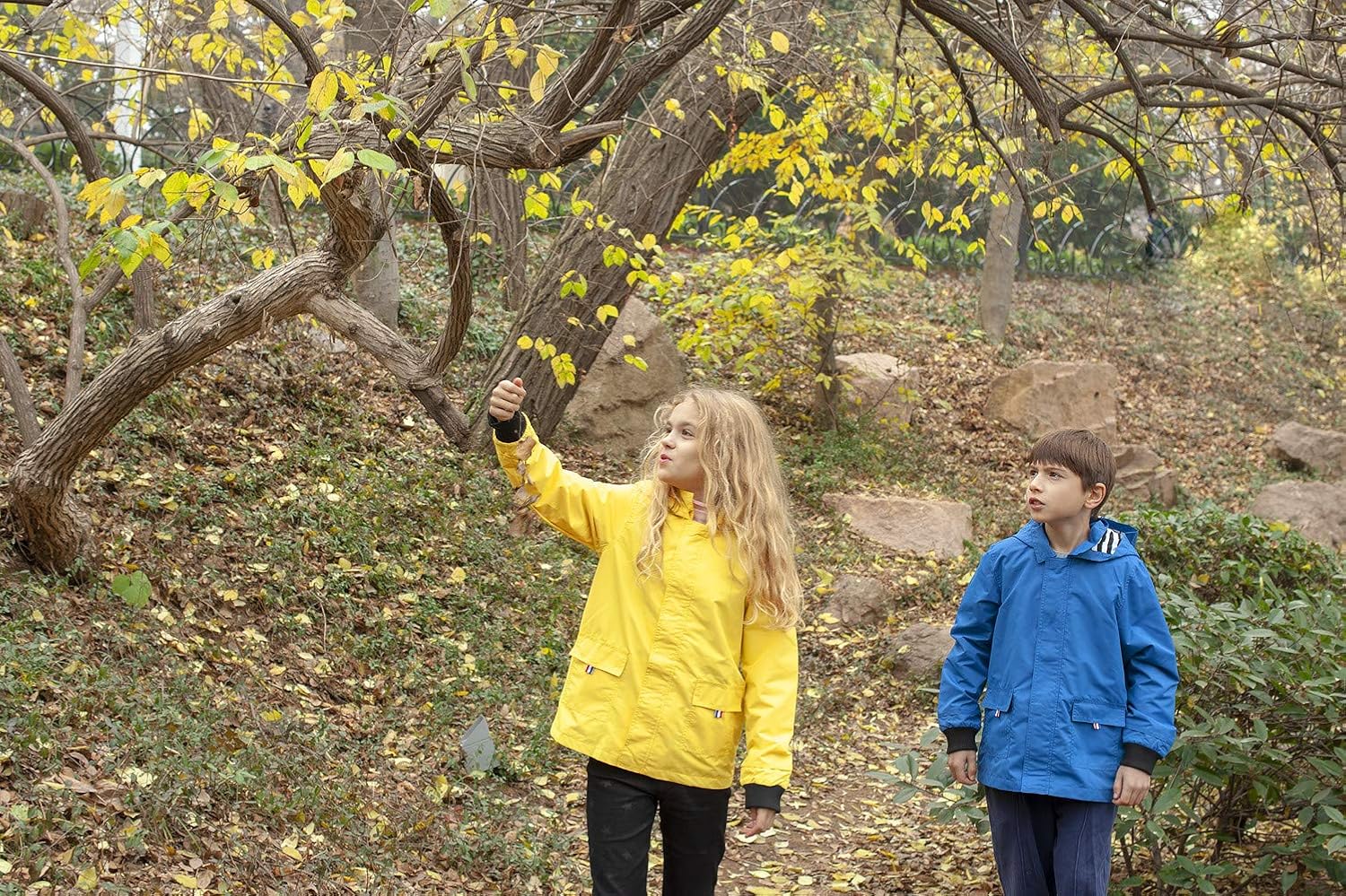 Hiheart Waterproof Hooded Rain Jacket for Kids