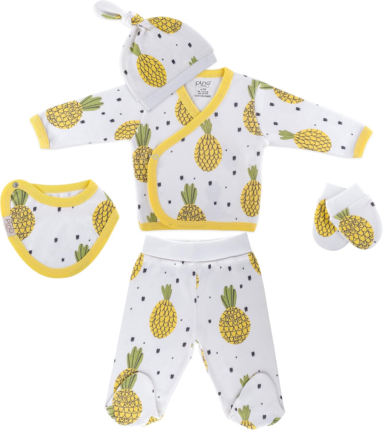 Adorable 5-Piece Baby Layette for 0-3M