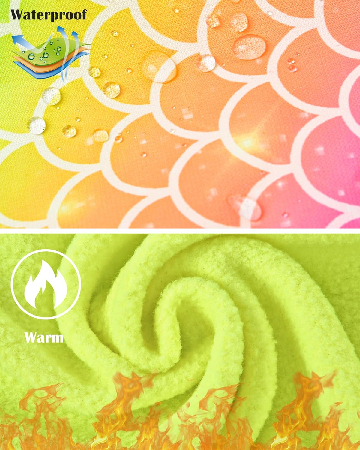 MaciRept Girls Waterproof Hooded Fleece Lined Jacket