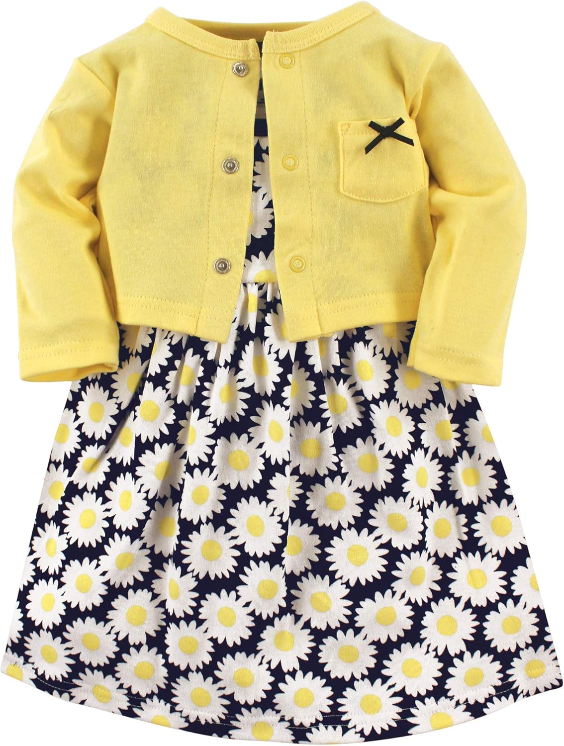 Hudson Baby Baby Girls Cotton Dress and Cardigan Set