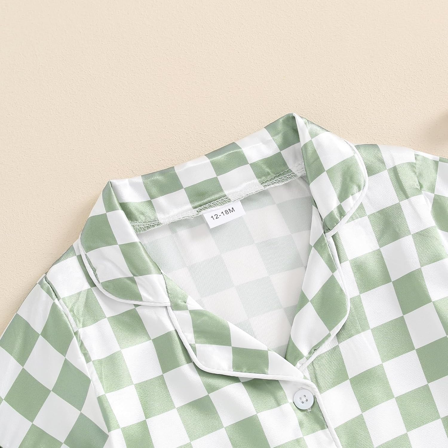 SAYOO Toddler Pajama Set Checkered Button Down
