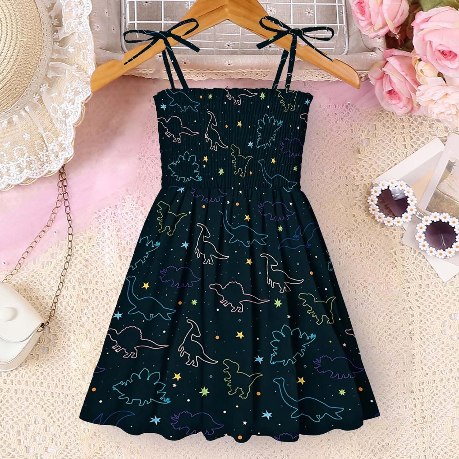 Toddler Girl Polka Dot Print Dress Spaghetti Straps