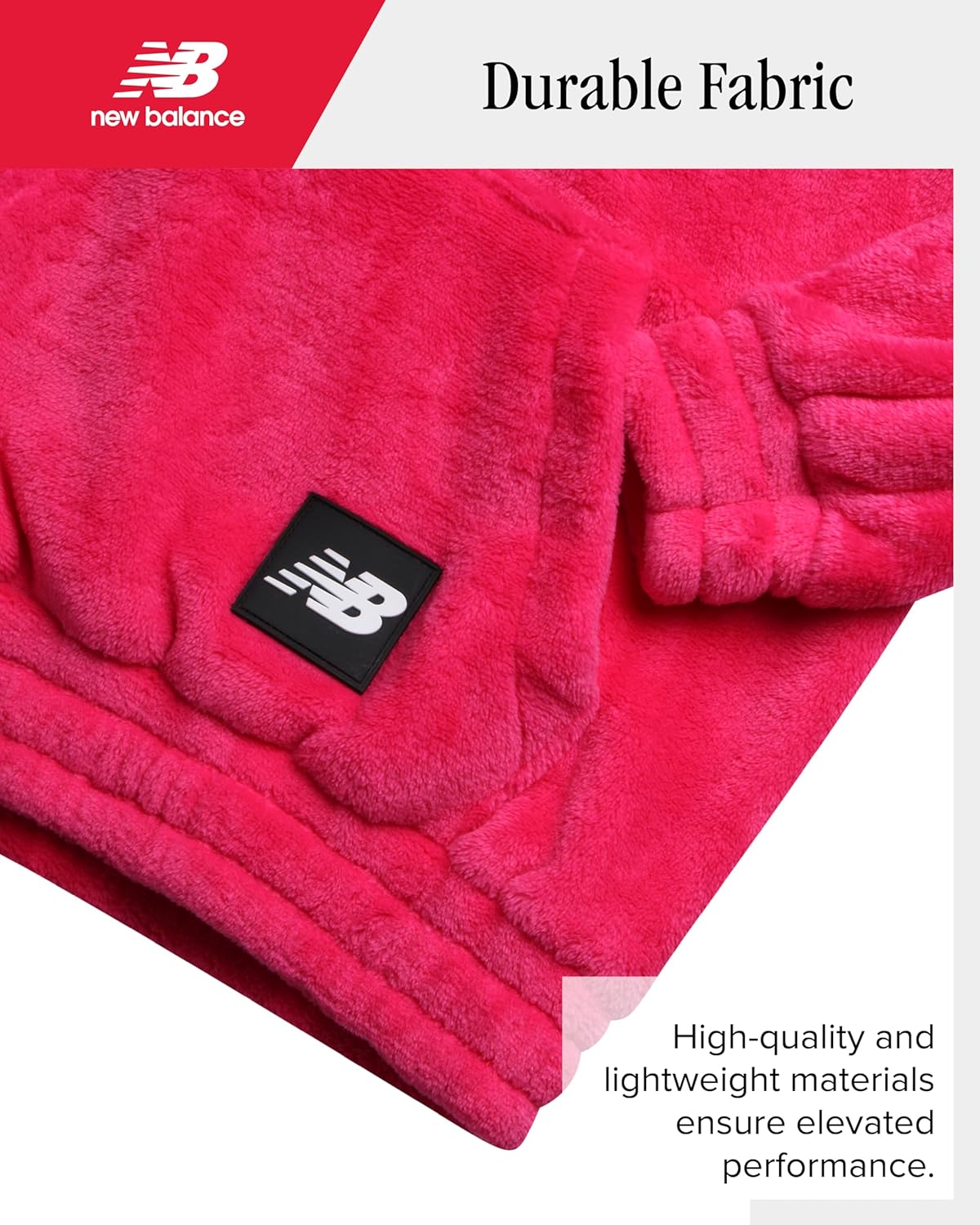 New Balance Girls Plush Hoodie Cozy Comfortable