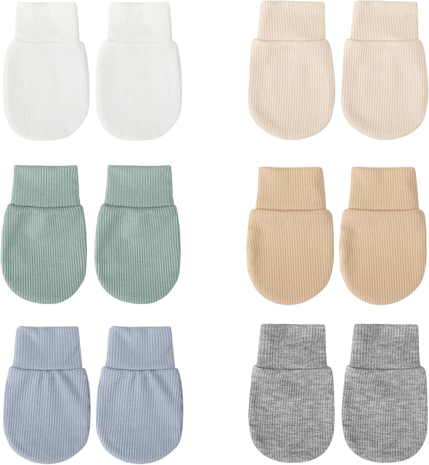 Elastic No-Scratch Baby Mittens for 0-6 Months