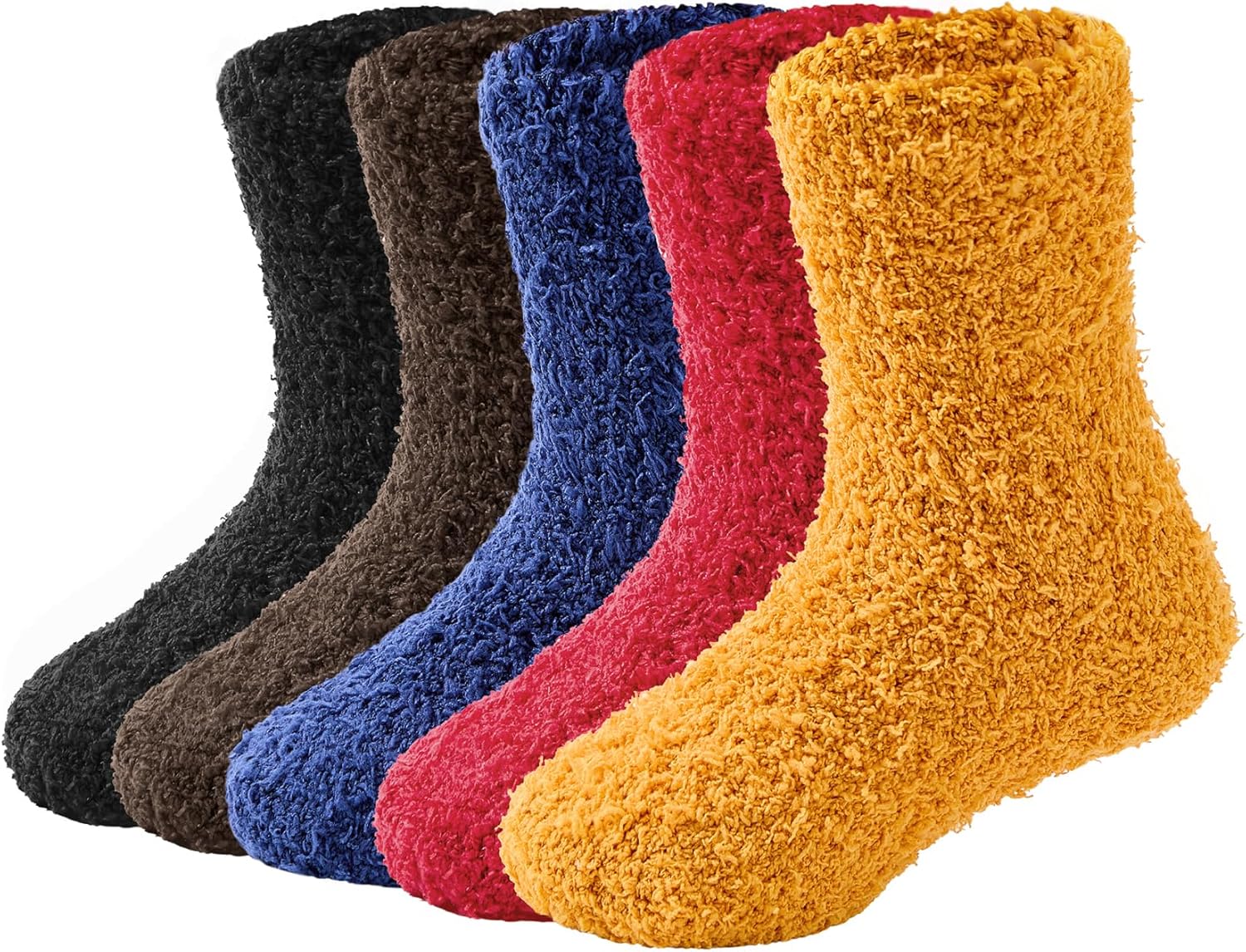 Durio Kids Fuzzy Socks 5 Pack for Warm Winter Comfort