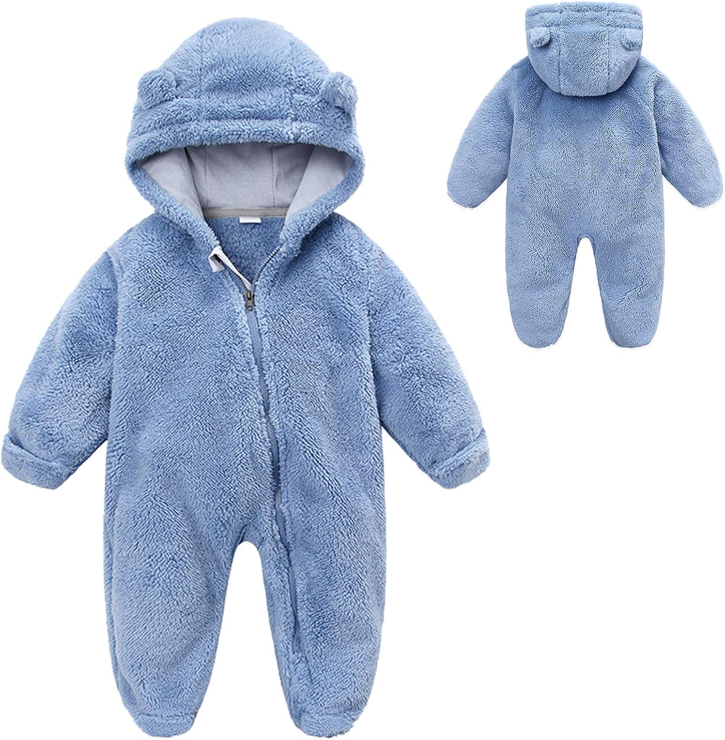 0-3 Months Baby Girl Winter Footed Romper Set